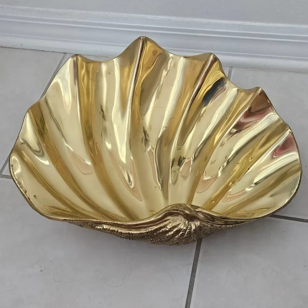 RARE COLLECTOR JAY STRONGWATER NAUTILUS SHELL GROTTO BEACH BOWL OBJET FIGURINE